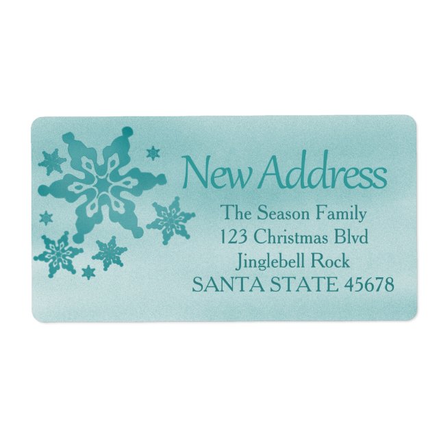 Étiquette New Address snowflake Holiday Address Label (Devant)