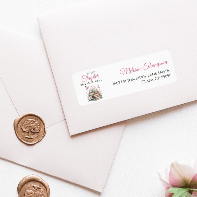 Étiquette New Chapter Storybook Book Baby Shower Address (Créateur téléchargé)