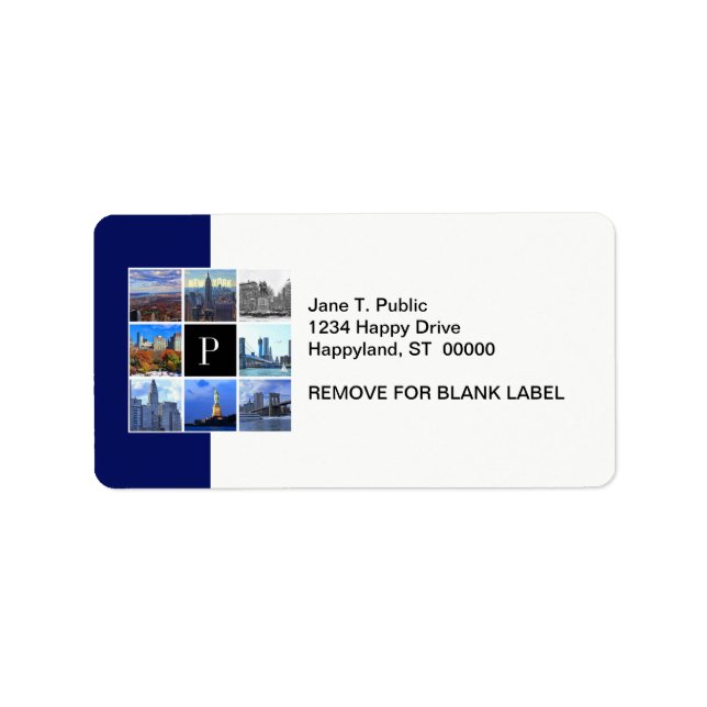 Étiquette New York City Skyline 8 Photo Collage (Devant)