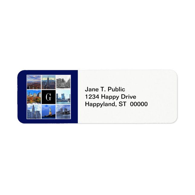 Étiquette New York City Skyline 8 Photo Collage (Devant)