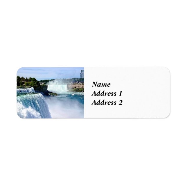 Étiquette Niagara Falls NY - Vue du côté américain (Devant)
