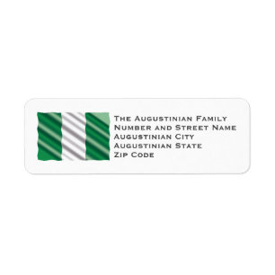 Étiquette NIGERIA FLAG Customisé Adresse de retour