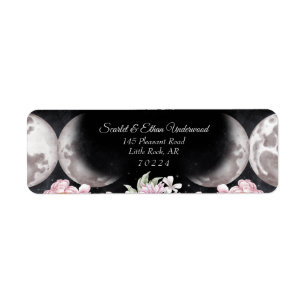 Étiquette Night Sky Boho Triple Moon Adresse de retour