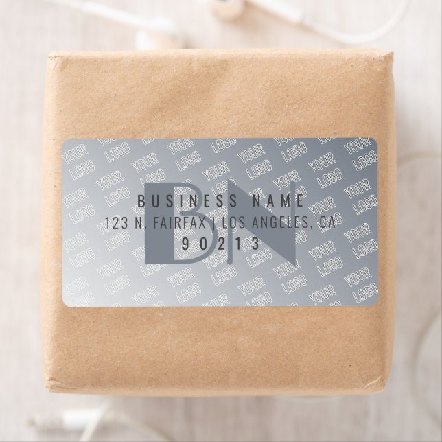 Étiquette N'importe quel logo en mosaïque | Gradient gris Ad (En situation)