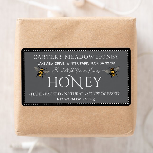 Étiquette Niveau personnalisé de miel | Autocollants ronds c (En situation)