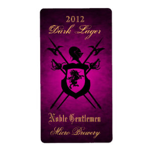 Étiquette Noble gentillesse Chevaliers Crest Pink Bière Étiq