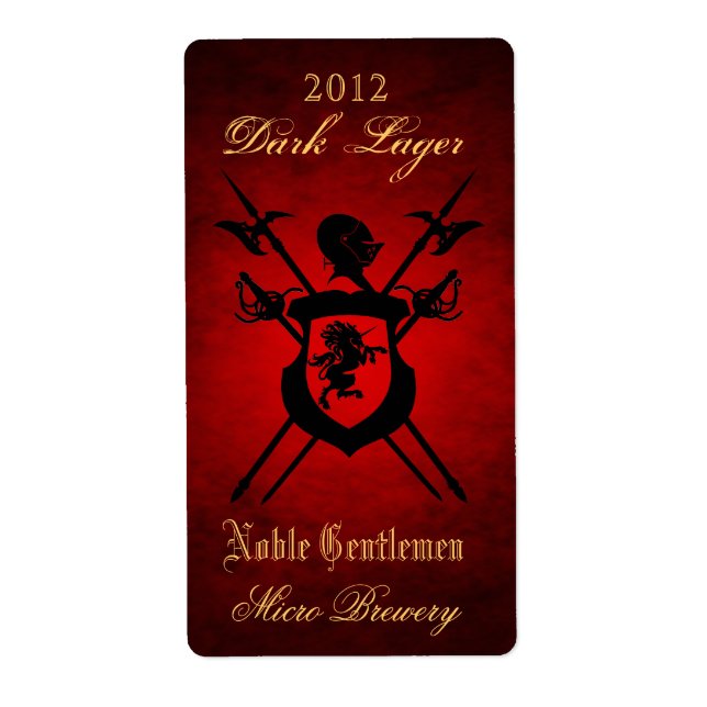 Étiquette Noble gentillesse Chevaliers Crest Rouge Bière Éti (Devant)