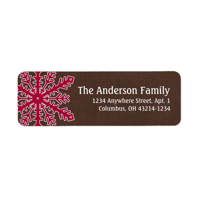 Étiquette Noël 9 : Flocon de neige 4c Adresse de retour Étiq (Devant)