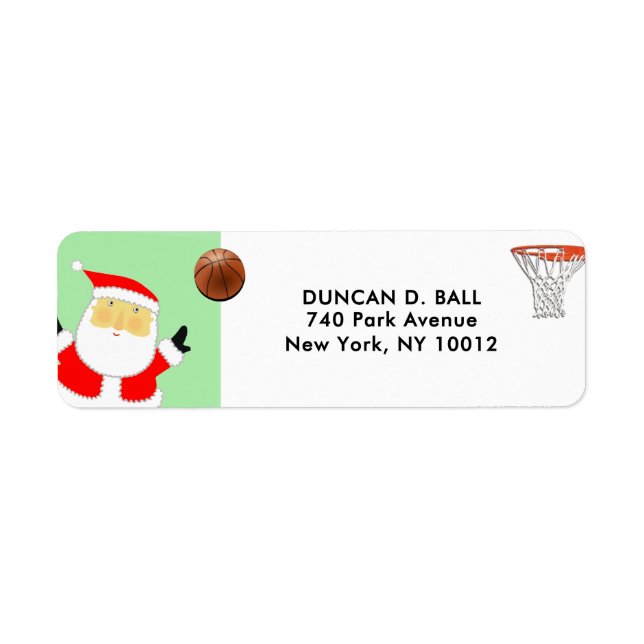 Étiquette Noël basket-ball (Devant)