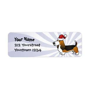 Étiquette Noël Basset Hound