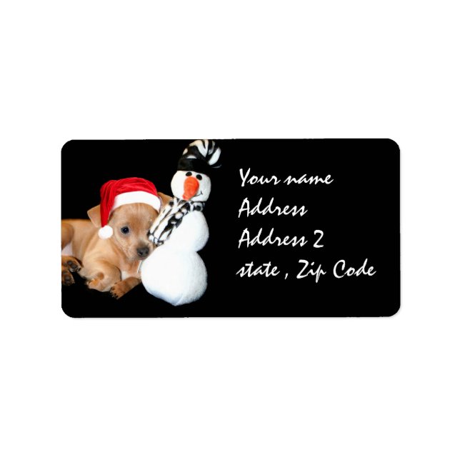 Étiquette Noël Chihuahua (Devant)