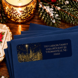 Étiquette Noël dans les Étoiles - Village de Noël
