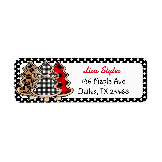 Étiquette Noël de Buffalo Plaid (Devant)