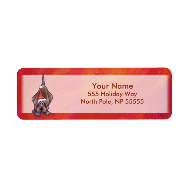 Étiquette Noel de Chien À La Hache Sur Rouge (Devant)