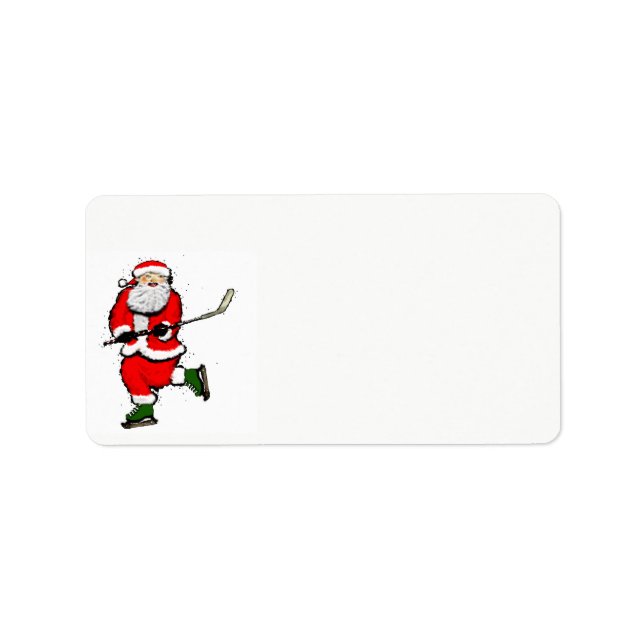 Étiquette Noël de hockey (Devant)