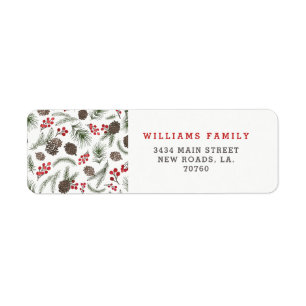 Étiquette Noël de Holly et Pine