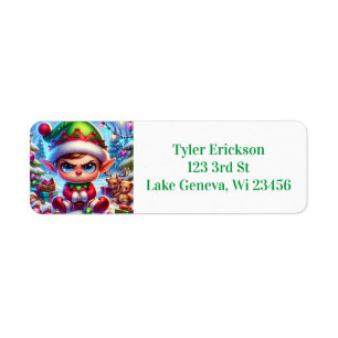 Étiquette Noël de l'elfe grincheux