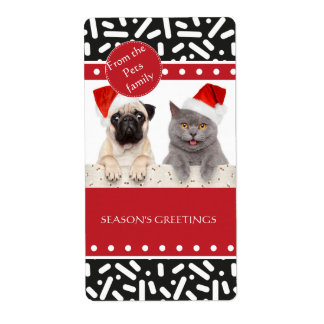 Étiquette Noël de neige stationnaire et cadeaux