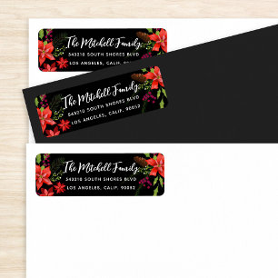 Étiquette Noël de Poinsettia