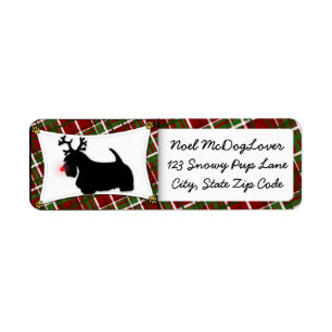 Étiquette Noël de Terrier d'écossais