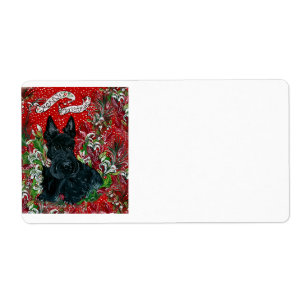 Étiquette Noël de Terrier d'écossais