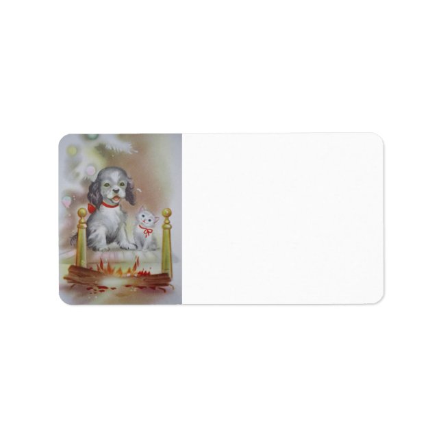 Étiquette Noël des chats et des chiens (Devant)