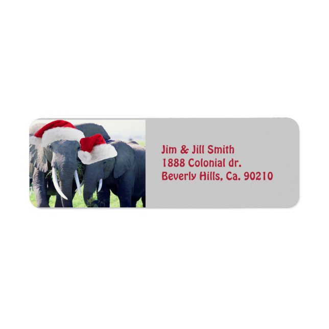 Étiquette Noël des éléphants inoubliable (Devant)
