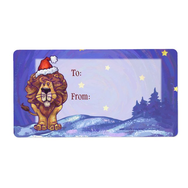 Étiquette Noël du lion (Devant)