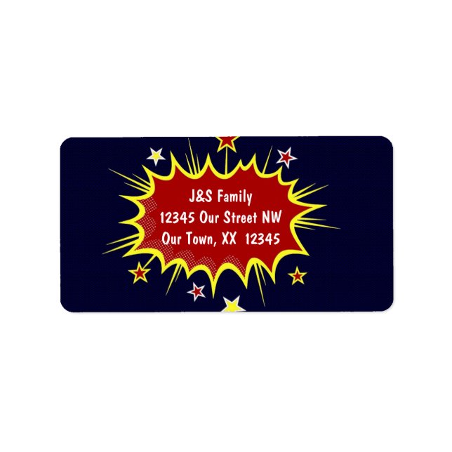 Étiquette Noël du super héros (Devant)