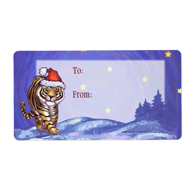 Étiquette Noël du tigre (Devant)