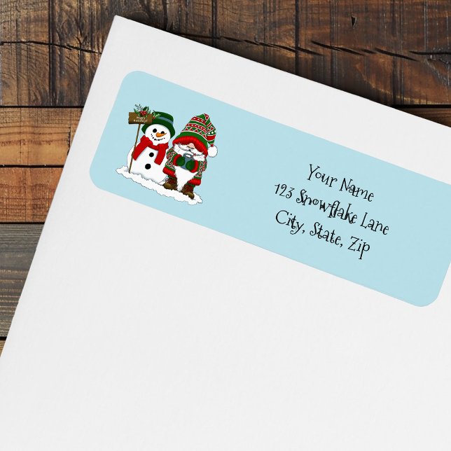 Étiquette Noël Gnome Snowman mignonne (Créateur téléchargé)