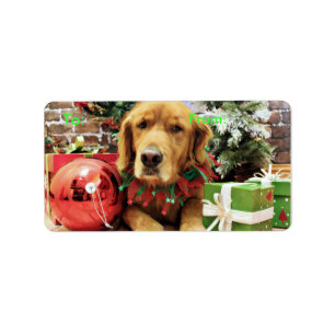 Étiquette Noël - golden retriever - Zoe