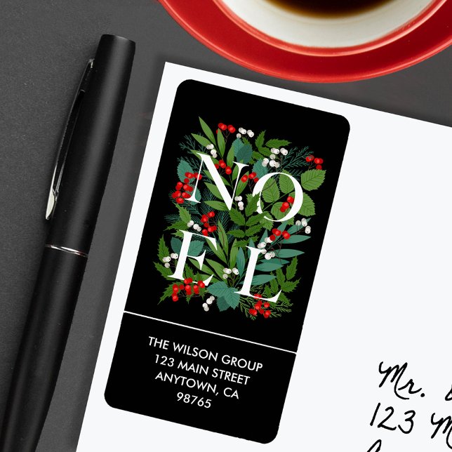 Étiquette NOEL Greenery Berries Adresse de retour (Créateur téléchargé)