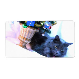 Étiquette Noël gris