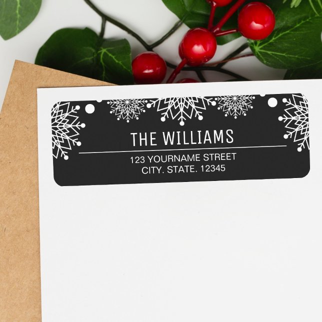 Étiquette Noël joyeux | Flèches noires et blanches (Créateur téléchargé)