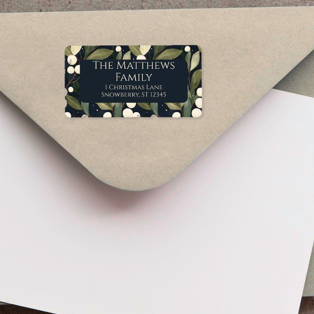 Étiquette Noël minimaliste aux neiges (Créateur téléchargé)