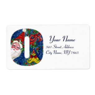 ÉTIQUETTE NOËL O LETTRE / SANTA CLAUS AVEC RIBBON ROUGE