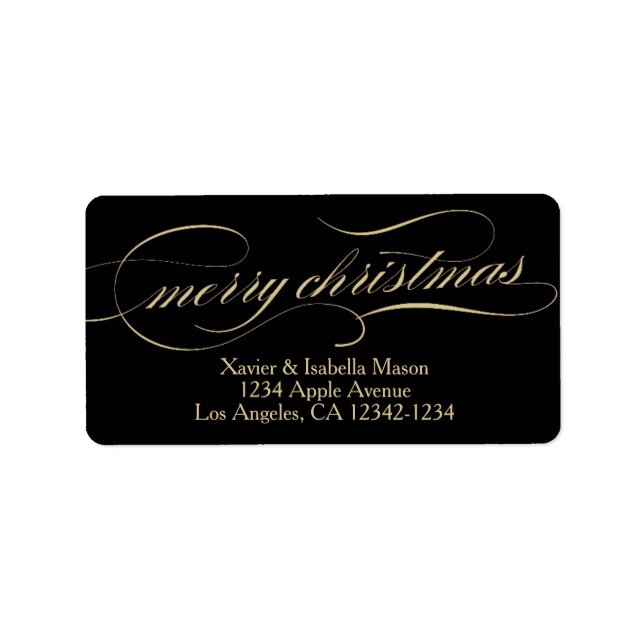 Étiquette Noël | Or/Noir (Devant)