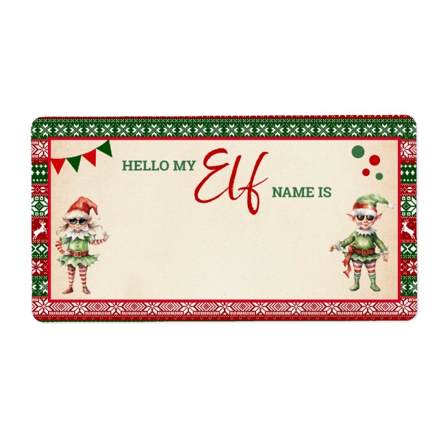 Étiquette Noël Quel est votre jeu de lutin Pull Ugly (Devant)