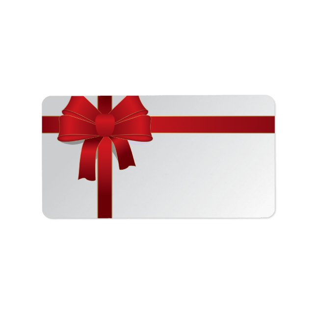 Étiquette Noël Red Bow (Devant)