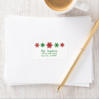 Étiquette Noël Red Green Fête de la neige