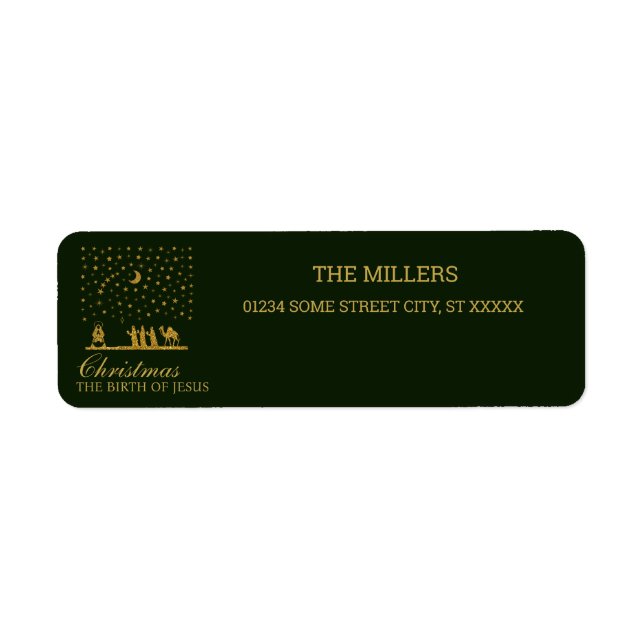 Étiquette Noël religieux, Naissance de Jésus, Trois Roi (Devant)