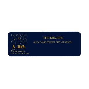 Étiquette Noël religieux, Naissance de Jésus, Trois Roi