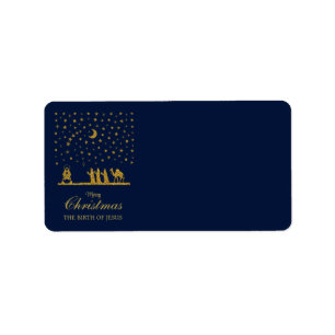 Étiquette Noël religieux, Naissance de Jésus, Trois Roi