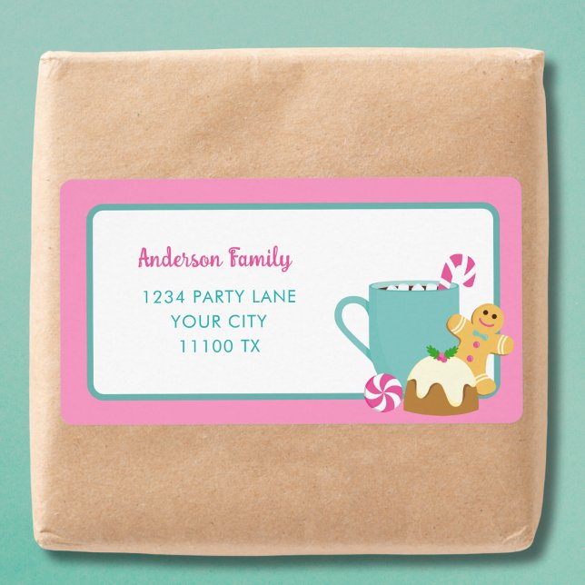 ÉTIQUETTE NOËL ROSE CUITS ET CACAO (Créateur téléchargé)