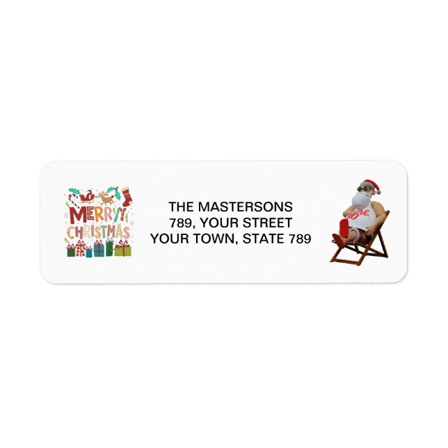 Étiquette Noël & Santa personnaliser (Devant)