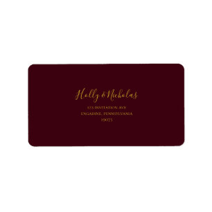 Étiquette Noël simple et élégant Adresse RSVP rouge