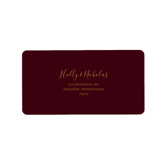 Étiquette Noël simple et élégant | Adresse RSVP rouge (Devant)