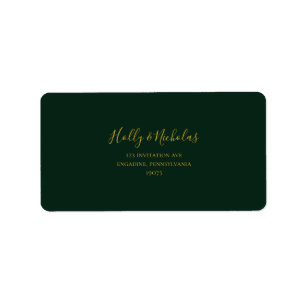 Étiquette Noël simple et élégant   Adresse RSVP verte