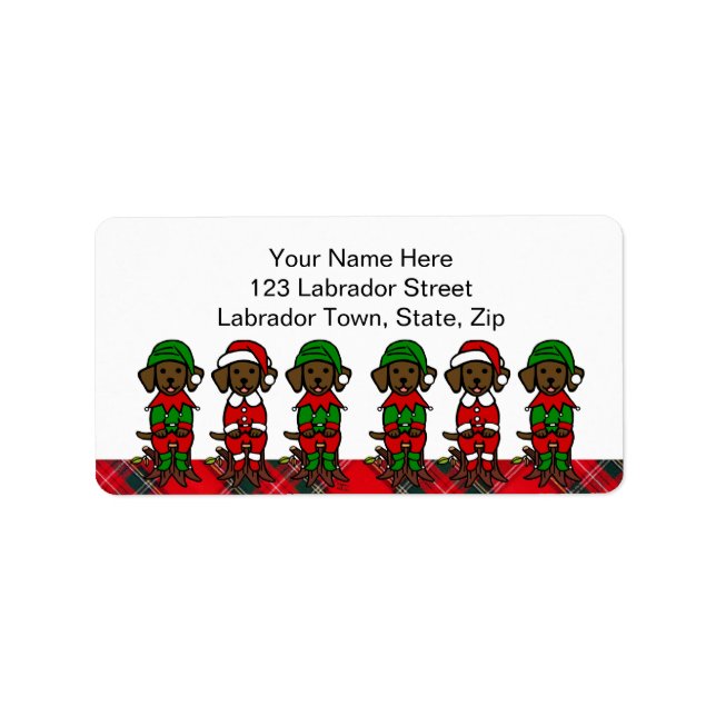 Étiquette Noël Six Chiots du laboratoire de chocolat (Devant)